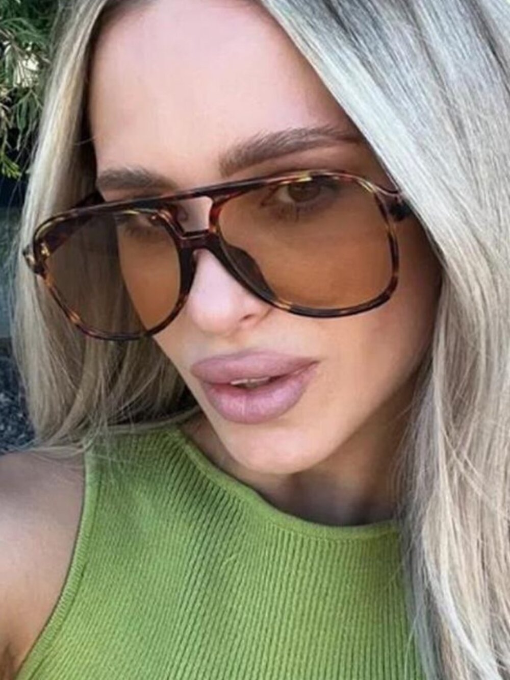 Retro Large Frame Square  Sunglasses